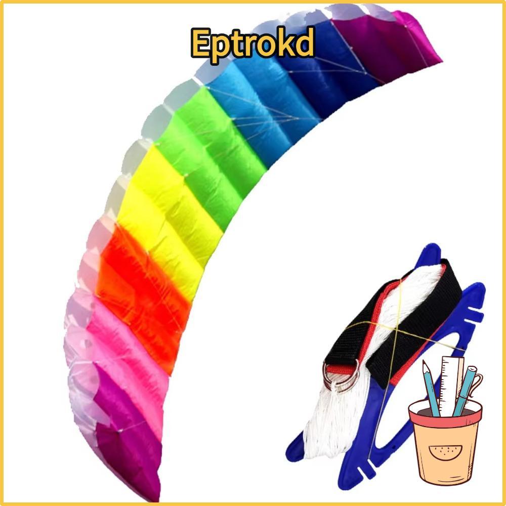 EPTRO Rainbow ร่ม Kite, 30 เมตรสาย Dual Line Parafoil Kite, Professional Double Power Soft พร้อมเครื่องมือบินร่มชูชีพ Kite กีฬากลางแจ้ง