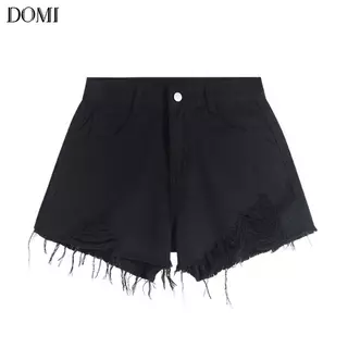 DOMI - ส่งไวจากไทย S~2XL กางเกงยีนขาสั้น เอวสูง สไตล์เกาหลี Clothing Jean Women ยีนส์ Women ยีนส์ เสื้อผ้า Lady ผู้หญิง