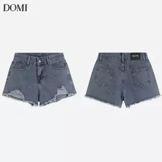 DOMI - ส่งไวจากไทย S~2XL กางเกงยีนขาสั้น เอวสูง สไตล์เกาหลี Clothing Jean Women ยีนส์ Women ยีนส์ เสื้อผ้า Lady ผู้หญิง