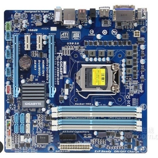ใหม่ 1155-เข็ม Gigabyte/Gigabyte Z68M-D2H เมนบอร์ดแบบบูรณาการ Z68 DDR3 ต่อสู้ Z77
