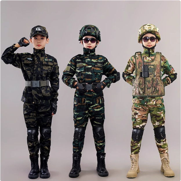 【จัดส่ง 24 ชม. 】ชุดทหารเด็ก ชุดอาชีพเด็ก ชุดอาชีพในฝัน ชุดมี กางเกงทหาร+เสื้อทหารแขนสั้น+หมวกทหาร+เข็มขัด - รูปที่ 3