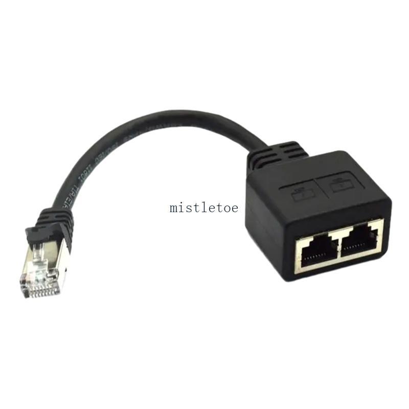 MIS RJ45 Ethernet Cable Splitter เครือข่ายอะแดปเตอร์สาย Ethernet Splitter 1 ถึง 2 สายสําหรับ LAN Eth