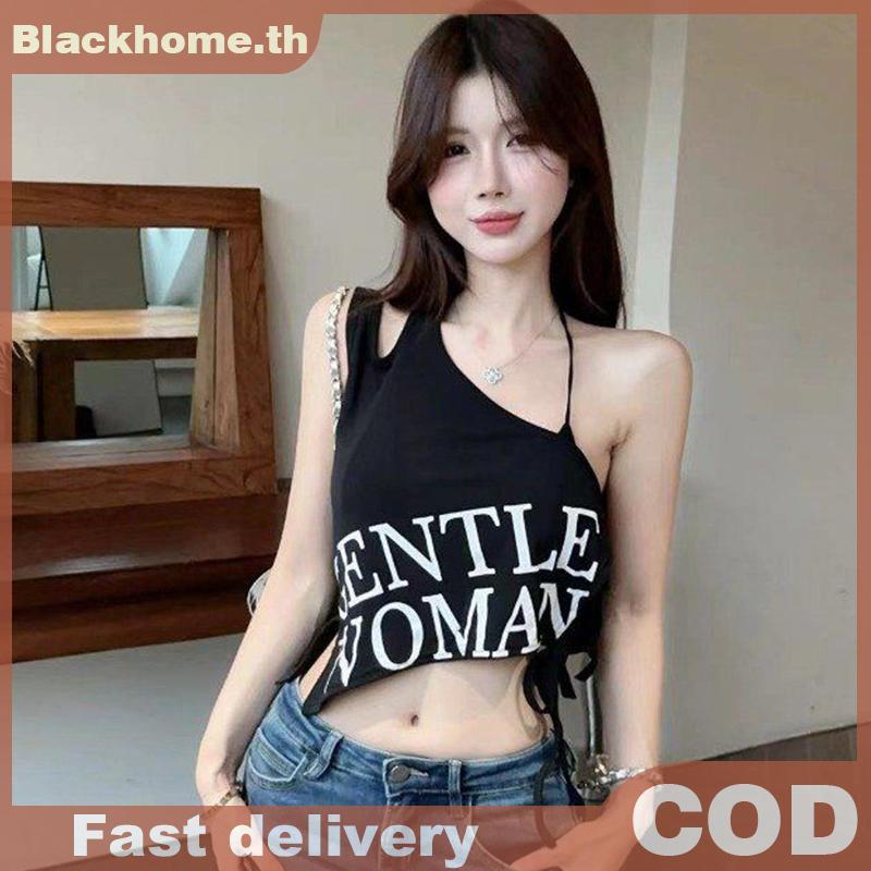 Camisole สายคล้องหลังสำหรับผู้หญิง สไตล์สตรีทแวร์ เซ็กซี่ พิมพ์ลายไม่สม่ำเสมอ แขนกุดแบบSlim-fit - รูปที่ 4