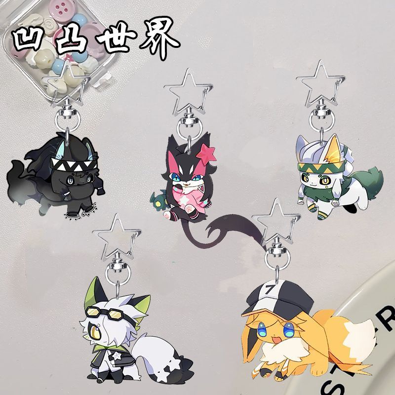 Bump World รุ่น Q อะนิเมะ สินค้าอะคริลิค Star พวงกุญแจน่ารักร้องไห้กระเป๋า Expression จี้แบบพกพา fad