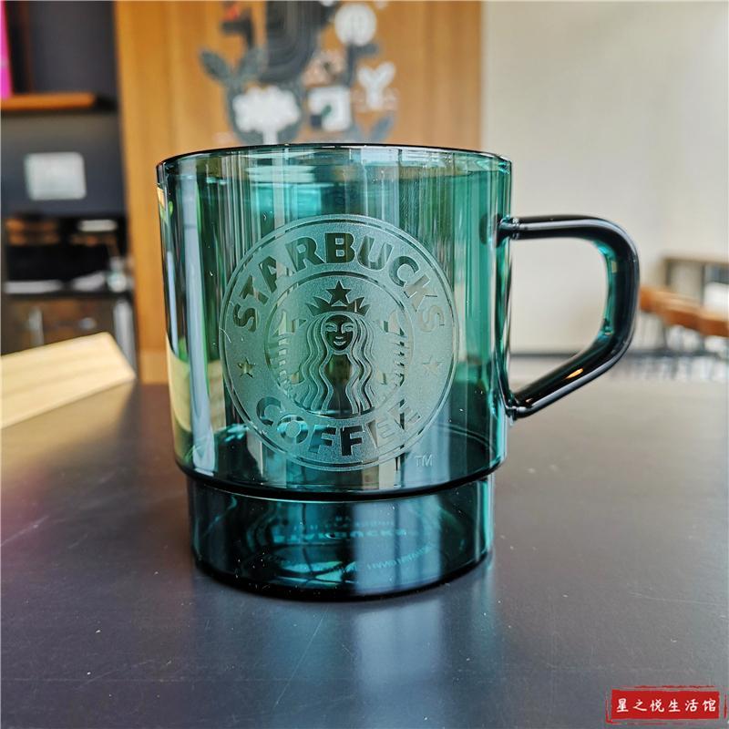 Ins Starbucks 22nd Anniversary Dark Green Glass Retro Round Coffee Cup Desk Desktop Water Cup Small 