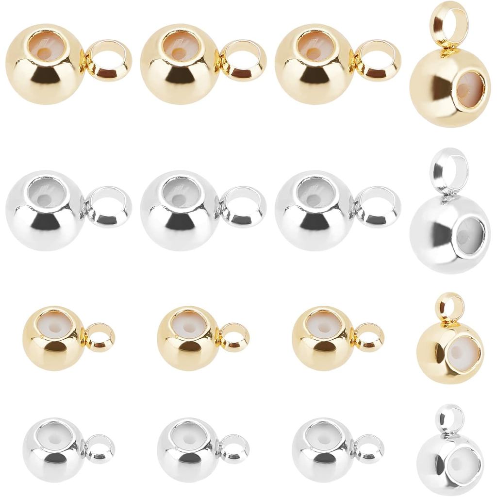 PH PandaHall ทองเหลืองแขวน_links 80 ชิ้น ขนาด 6x4/7.5x5 มม., สี Gold และ Silver, เหมาะสำหรับต่างหู, 