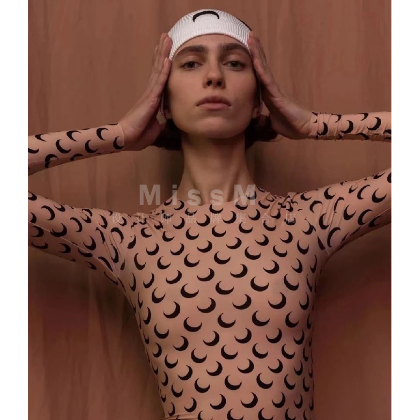 ของแท้ [MSYM] Marine Serre Top Ready Stock Jennie Same Style Classic Moon Print Base