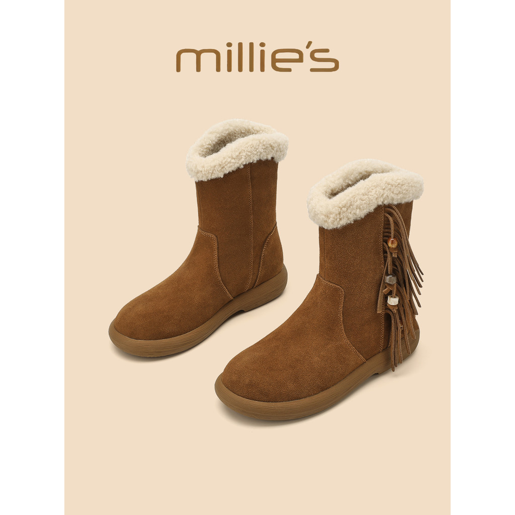 Millies Miaoli Retro Slimmer รองเท้าผู้หญิงหนังนิ่ม สไตล์อังกฤษและแฟชั่น ปี 2025