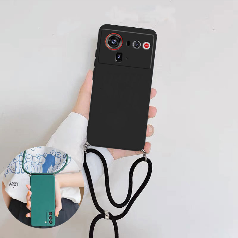 สําหรับ ZTE Nubia Z80 Ultra 5G Soft Lanyard Crossbody สร้อยคอสายโซ่ TPU สําหรับ Nubia Z70 Ultra Z60S