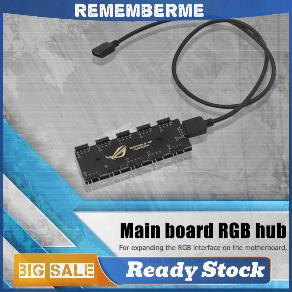 10 RGB Synchronization HUB Splitter Extension Cable สําหรับเมนบอร์ดพัดลม RGB