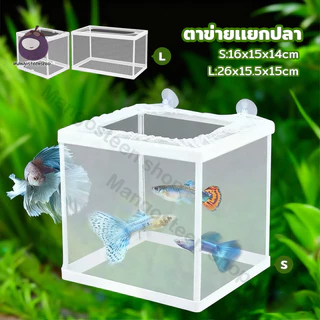 กล่องแยกปลา กล่องแยกลูกปลา แบบตาข่าย สำหรับตู้ปลา เพาะพันธุ์ ฟักไข่ปลา จัดการเลี้ยงปลา