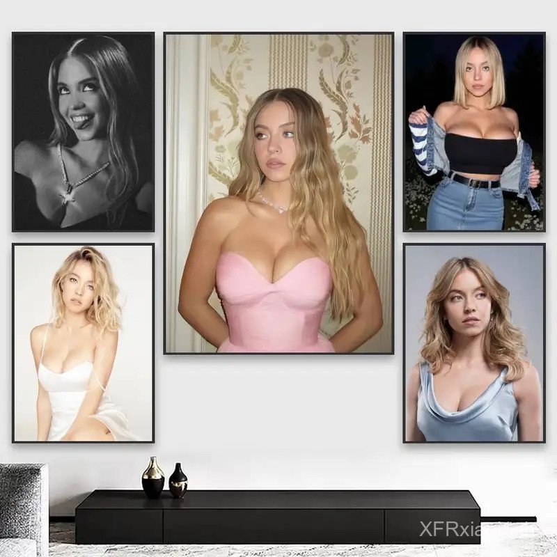 S-Sydney Sweeney โปสเตอร์ความละเอียดสูงศิลปะพิมพ์ Wall Art สําหรับการศึกษา,ห้องนั่งเล่น,ห้องนอนตกแต่