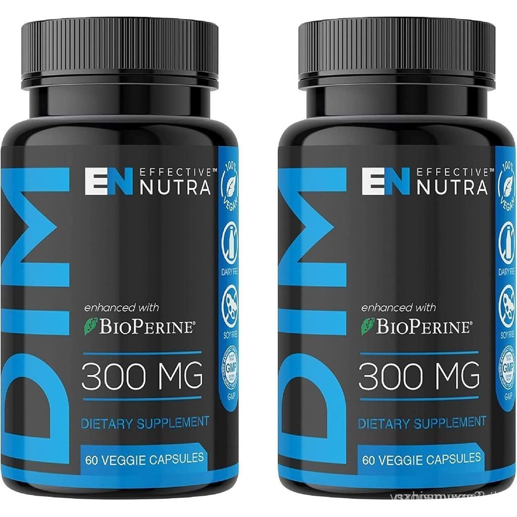 EFFECTIVE NUTRA Dim อาหารเสริม 300mg - Extra Strength Diindolylmethane DIM for Men & Women + BioPeri