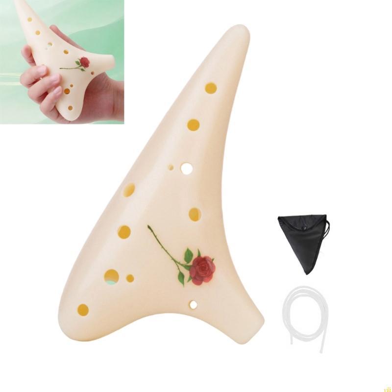 Yili Compact Resin Ocarina 12 Hole Instrument Crisp Acoustics สําหรับการเดินทางและอคคาซีน