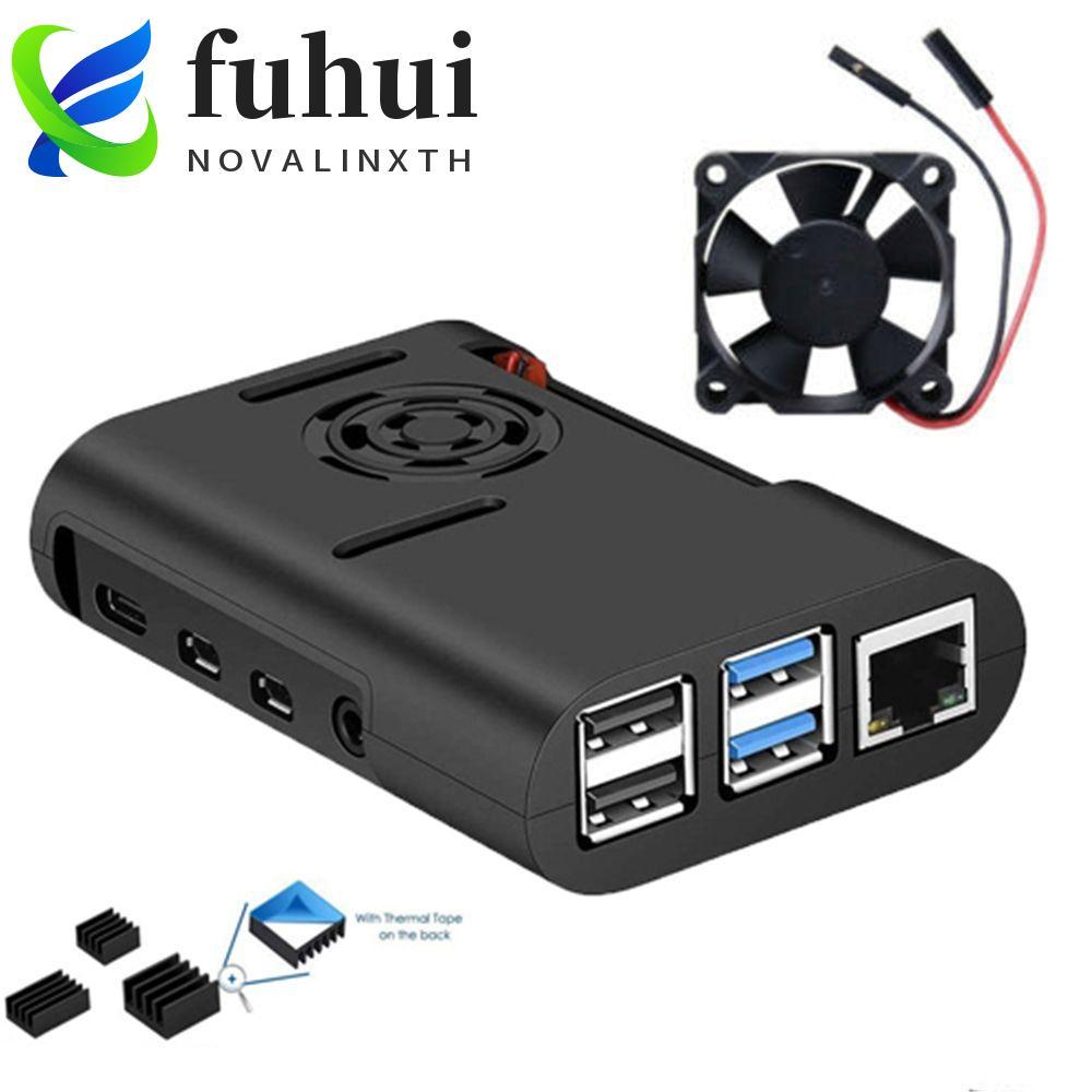 FUHUI Case ฮีทซิงค์ที่มีประโยชน์ที่ทนทานสําหรับ Raspberry Pi 4 รุ่น B, Pi 4B, Pi 4 Black Shell