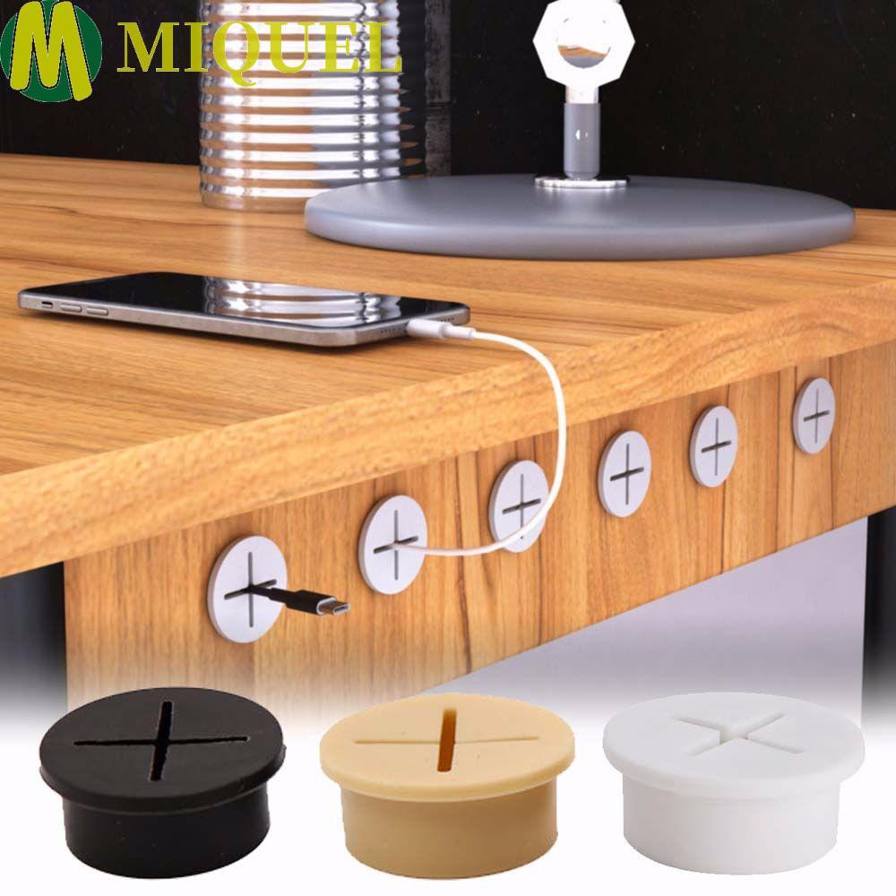 MIQUEL โคมไฟตั้งโต๊ะ Grommet สํานักงานรอบพอร์ตเฟอร์นิเจอร์เดสก์ท็อปอุปกรณ์จัดเก็บข้อมูล