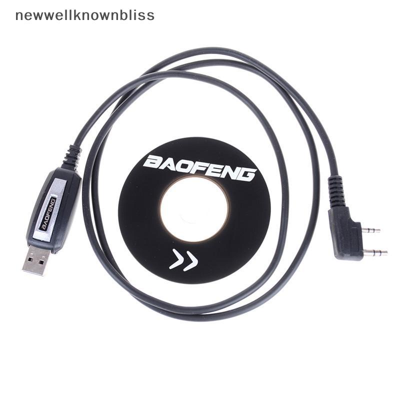 Newwellknownbliss 1 ชุด USB 2Pin โปรแกรมสายซอฟต์แวร์ CD สําหรับ Baofeng UV-5R BF-888S วิทยุ CCD