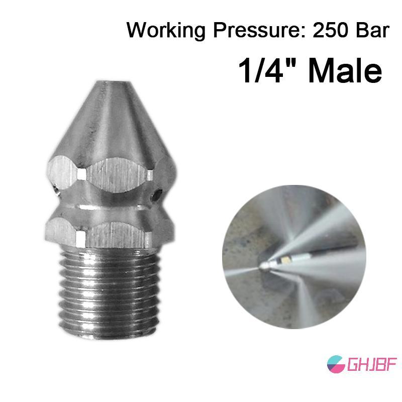 GHJBF] ทําความสะอาดหัวฉีดความดันท่อระบายน้ําท่อระบายน้ําทําความสะอาดท่อหัวฉีด 4 Jet Ss เดิมnnn คอเต่