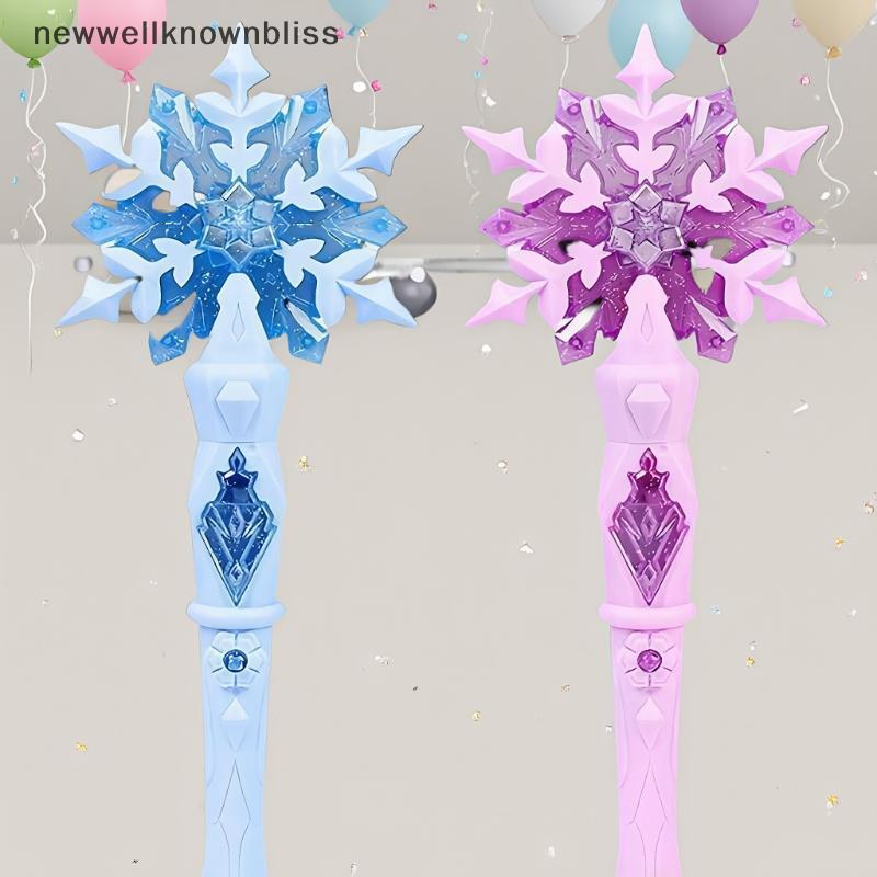 Newwellknownbliss 1 ชุดเกล็ดหิมะแสงเสียง Sticks เด็กคอสเพลย์ Props เจ้าหญิง Wand ของเล่น Fairy สาวเร