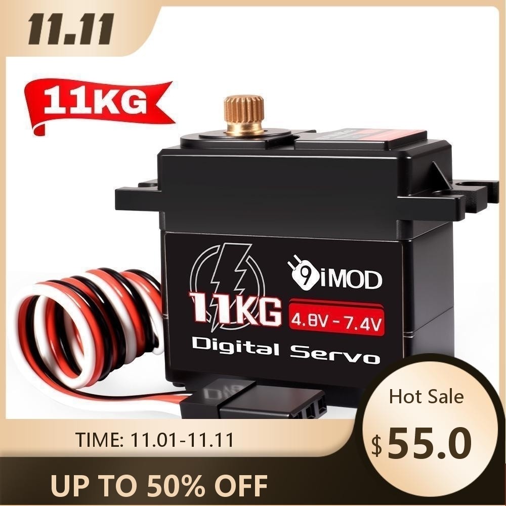 แรงบิดสูง Digital Servo เกียร์โลหะ 11KG - 9IMOD Servo 4.8V-7.4V ความเร็วสูงสําหรับพวงมาลัยรถ RC, เคร