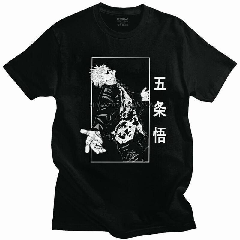 【HOT】 มาใหม่ร้อนขาย Jujutsu Kaizen ผู้ชายอะนิเมะเสื้อยืดวินเทจถนนรอบคอแขนสั้นระดับไฮเอนด์สีดำเสื้อสี