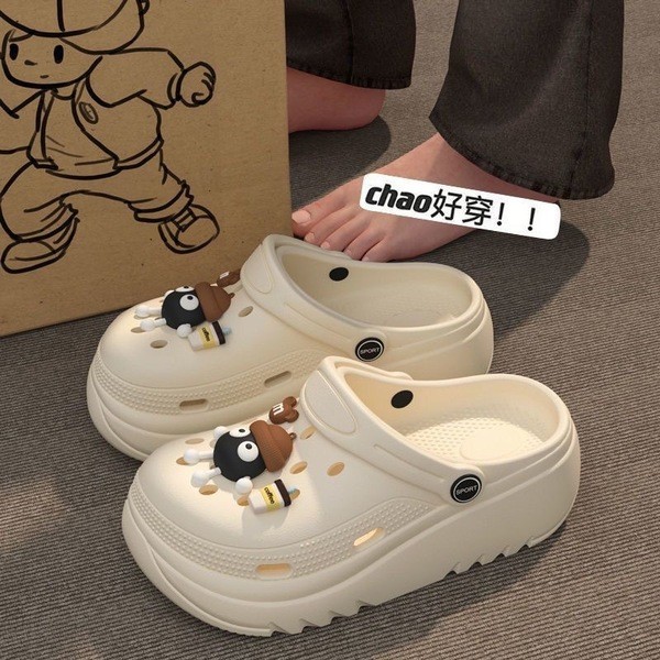 รองเท้าพื้นหนาโฟม sketchers official การ์ตูนแมทช์ลุคง่ายไม่เหม็นไม่ส่งเสียงพื้นหนาใส่ด้านนอกรองเท้าก