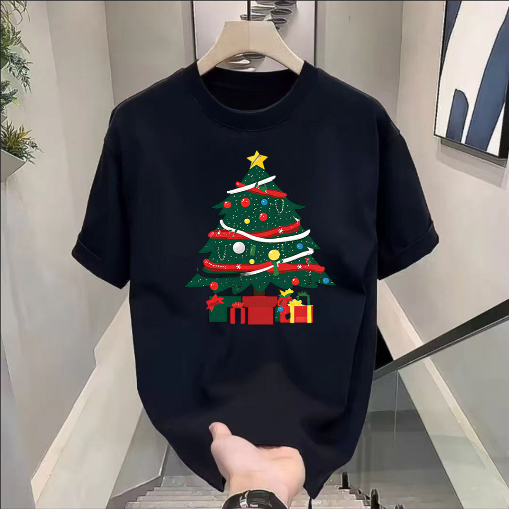 T-ShirtTha  เสื้อยืดวันคริสต์มาสแฟชั่นใหม่ฤดูร้อน สำหรับผู้ชายและผู้หญิง เหมาะสำหรับใส่เล่นใส่เที่ยว B0315