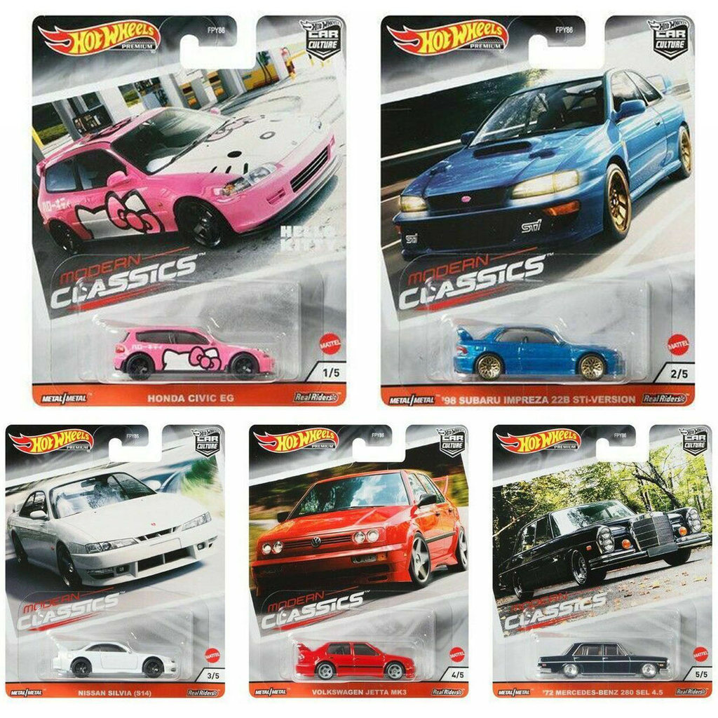 Hot Wheels Car Culture Hyundai Classic Set Mercedes-Benz 280 Honda Civic eg Volkswagen Collection Ca