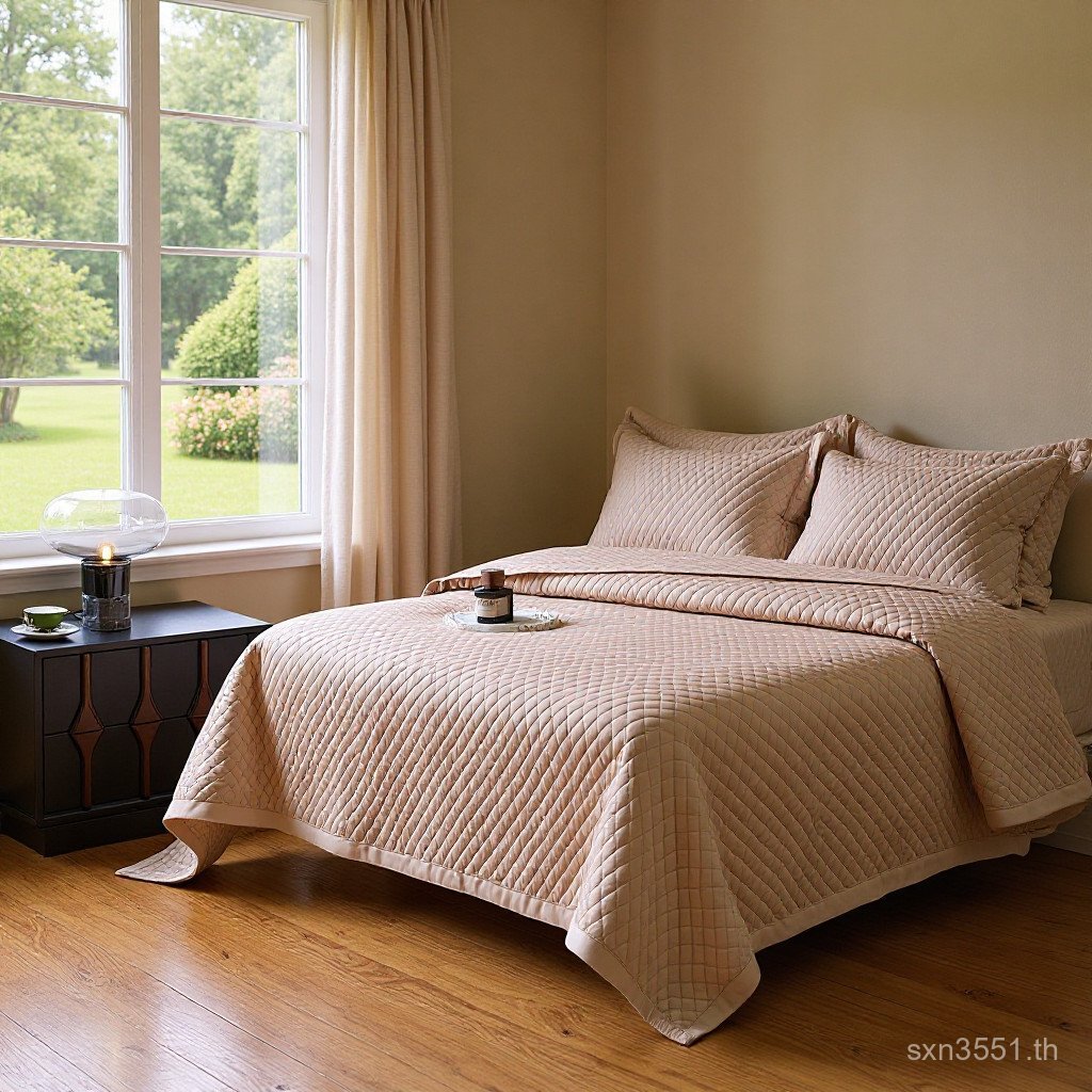 High-End ผ้าฝ้ายแท้ 100S Pima ผ้าฝ้าย Quilting คลิป Four Seasons ผ้าปูที่นอนผ้าคลุมเตียงสองด้านหนาสิ