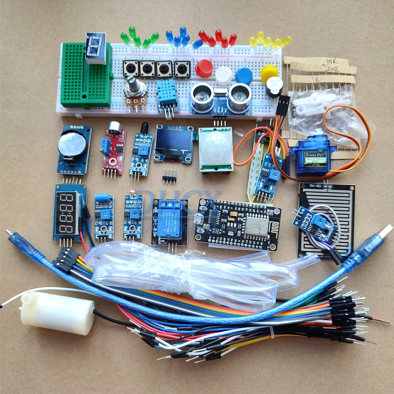 สไตล์ใหม่ ES8266 บอร์ดพัฒนา IoT CH340 โมดูลเซ็นเซอร์ปั๊มน้ําชุด DIY ชุดการเรียนรู้