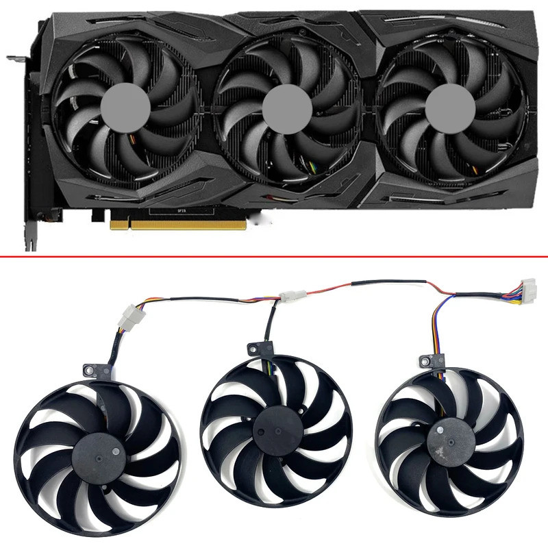 3PCS ใหม่ 87 มม.FDC10U12S9-C 7PIN พัดลมระบายความร้อนสําหรับ ASUS ROG Strix RX 5600 XT 5700 5700XT RX
