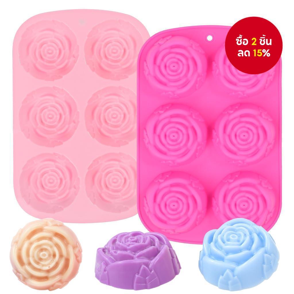 1 ชิ้น/6 ชิ้นขนาดใหญ่ Rose แม่พิมพ์เค้กซิลิโคนมีรูพรุน Handmade สบู่แม่พิมพ์