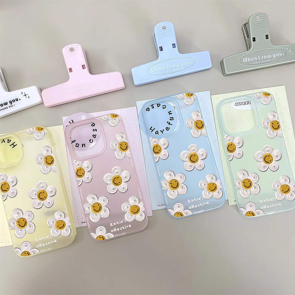 ส่งจากไทย เคสโทรศัพท์รุ่น15 ดอกไม้หน้ายิ้ม สดใส เคสด้านแบบใสนิ่ม For IPhone17 16 13 11 12 14 15ProMAX XR XSMAX 6/7/8PLUS - รูปที่ 4