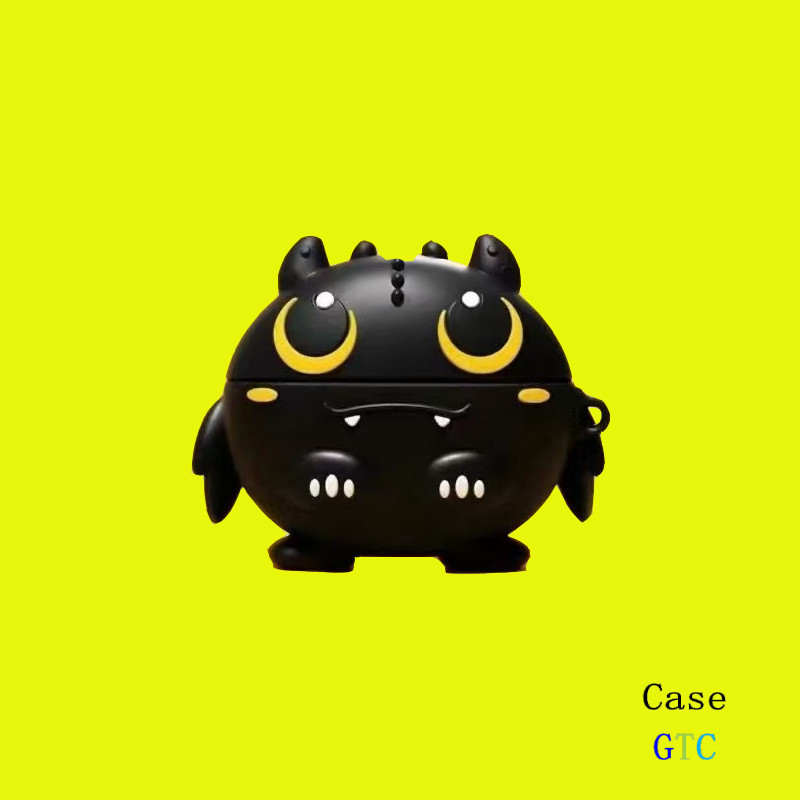GTC สําหรับ GOOJODOQ J201 J206 J228 J229 เคสหูฟัง ลายมังกรสีดําน่ารัก