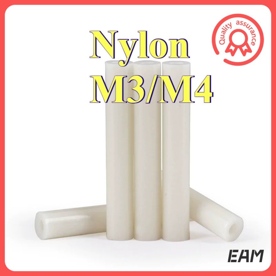 คอลัมน์แยก ABS สีขาว, คอลัมน์แยกฉนวน, คอลัมน์แผ่นพลาสติก 3mm4mm ผ่านคอลัมน์ปลอกไนลอน [EAM-FC]