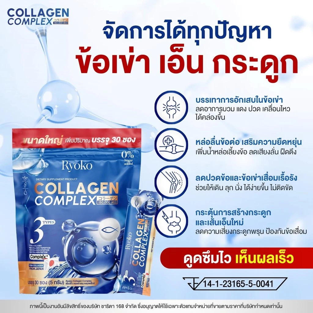 Ryoko Collagen Complex เรียวโกะ คอลลาเจน 30 ซอง thumbnail 5