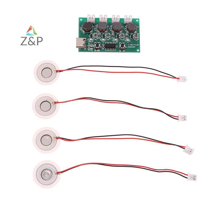 Z & P Mist Maker และแผงวงจร 4 Fogger Atomization ฟิล์ม Atomizer แผ่นสั่น 1/5PCS DC5V Type-C Humidifier DIY ชุด COD