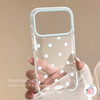 INS Polka Dotโปร่งใสโทรศัพท์มือถือสําหรับiPhone 17 16 15 14 13 12 Pro Max 11 17promax Big Hole Shock Resistance Protector TPUปกหลังเชลล์