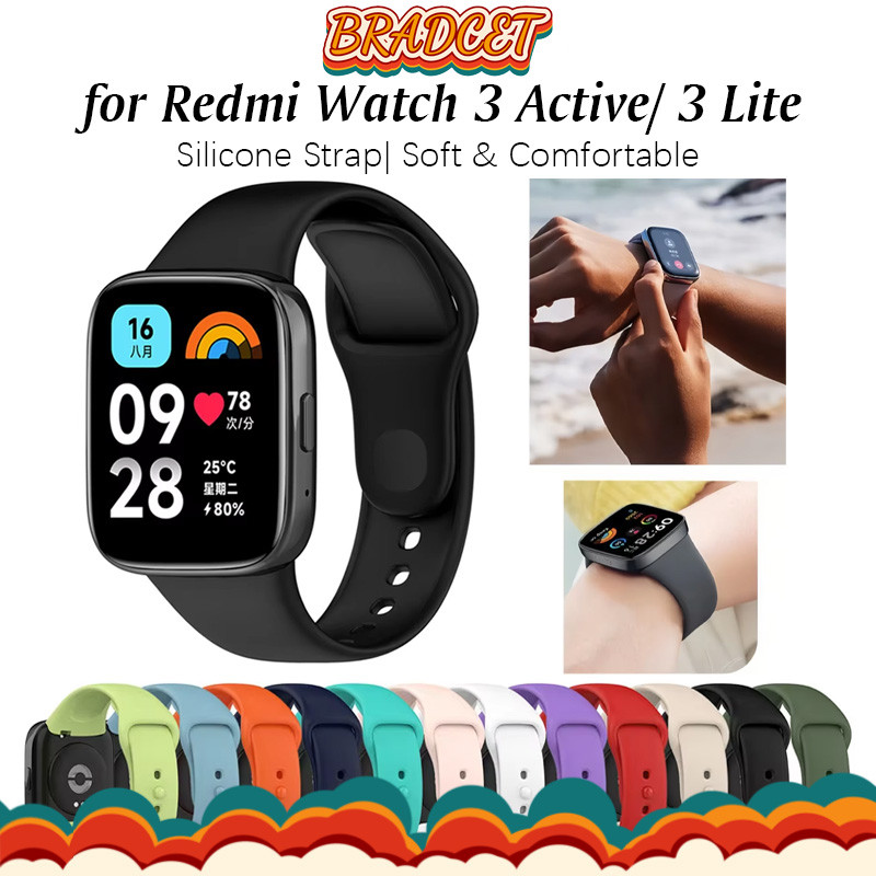 สายยางซิลิโคนสำหรับ Redmi Watch 3 Active/ Mi Watch 3 Lite Smart Watch Xiaomi Redmi Watch 3 Lite สายรัด Strap