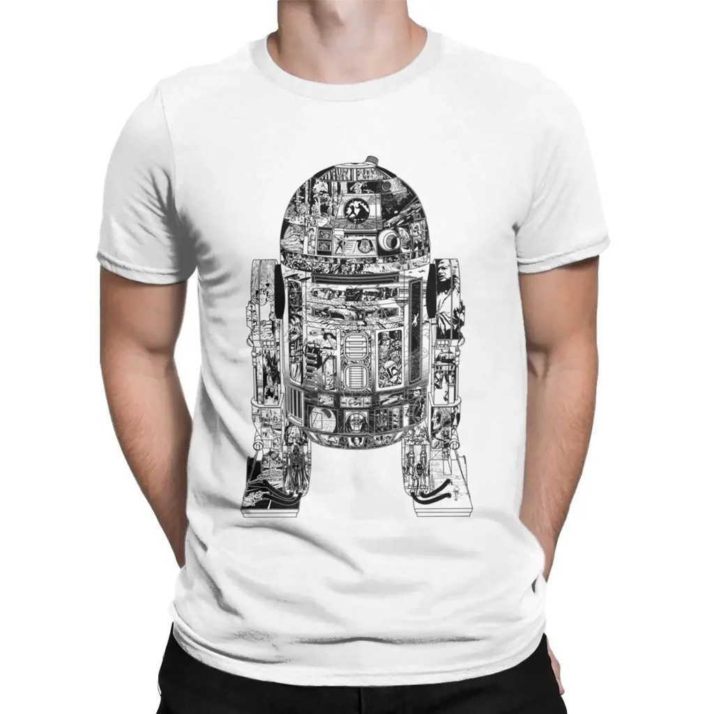 Porta F169 Vintage Epic R2D2 Stars Wars เสื้อยืดผู้ชายลูกเรือคอผ้าฝ้าย T เสื้อแขนสั้น Tees Plus ขนาด