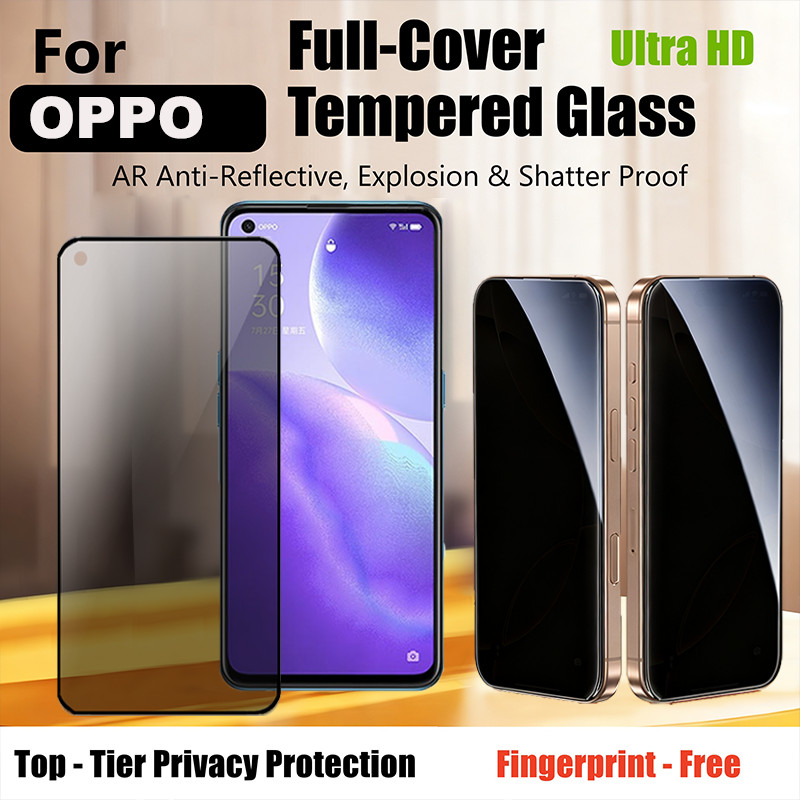 อัปเกรด 9H เต็มความเป็นส่วนตัว กระจกนิรภัย ป้องกันแอบมอง สำหรับ OPPO 14 14F 13 13F 12F 11F 8 8Z 8T 7