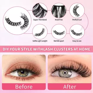 5 คู่ขนตาปลอม/กล่อง Eyelash Extension D ม้วน DIY Reuse ที่บ้านคริสต์มาสฮาโลวีนเวทีแต่งหน้า ขนตาปลอม 3D อ่อนนุ่มแล