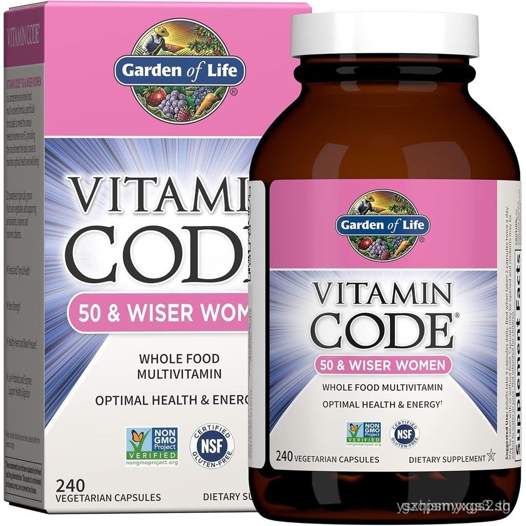Garden of Life Multivitamin for Women 50 & Over, Vitamin Code Women 50 & Wiser Multi - 240 แคปซูลพร้