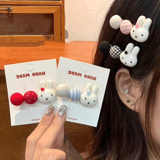 ของเล่นการ์ตูนคลิปกระต่ายและเป็ด สำหรับผมเรียบ ของใช้เสริมทรงผมสำหรับเด็ก