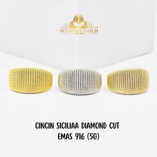 MYDORA Cincin Siciliaa Diamond Cut (5G) l EMAS 916/22K