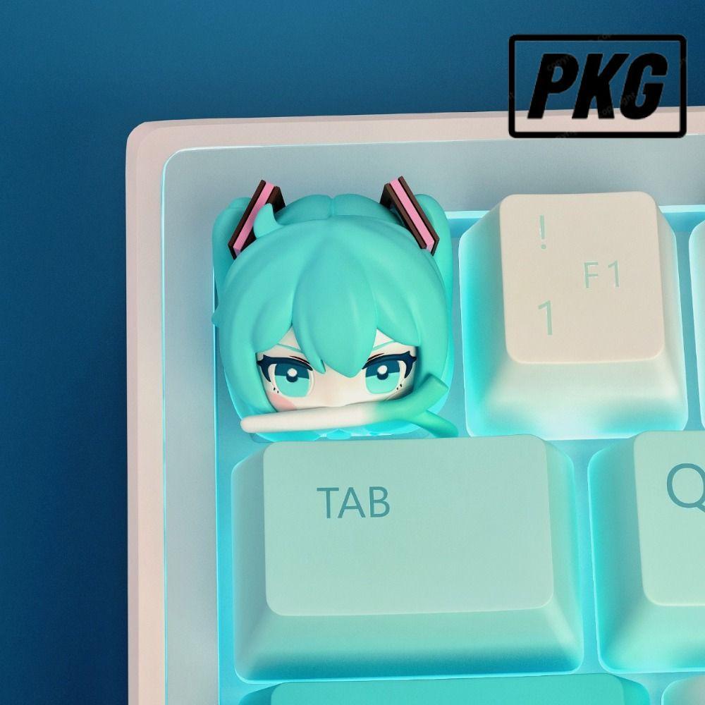REPKG Hatsune Miku Keycap, Fufu VOCALOID Esc Key คีย์บอร์ด Keycap, Kawaii ประณีตเรซิ่นสะสมตุ๊กตา Key