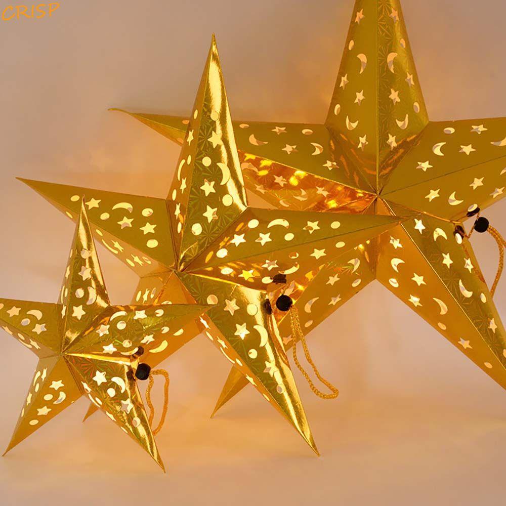CRISP ดาวโคมไฟกระดาษโคมไฟครอบคลุม 30/45/60 ซม.Star Light Hollow Out หลายสีตกแต่งคริสต์มาส