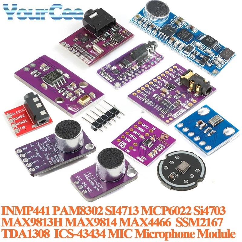 2 ชิ้น/1 ชิ้น PAM8302 2.5 วัตต์ Class D เครื่องขยายเสียง PCM5102A MAX9813 MAX9814 MCP6022 Si4703 SI4