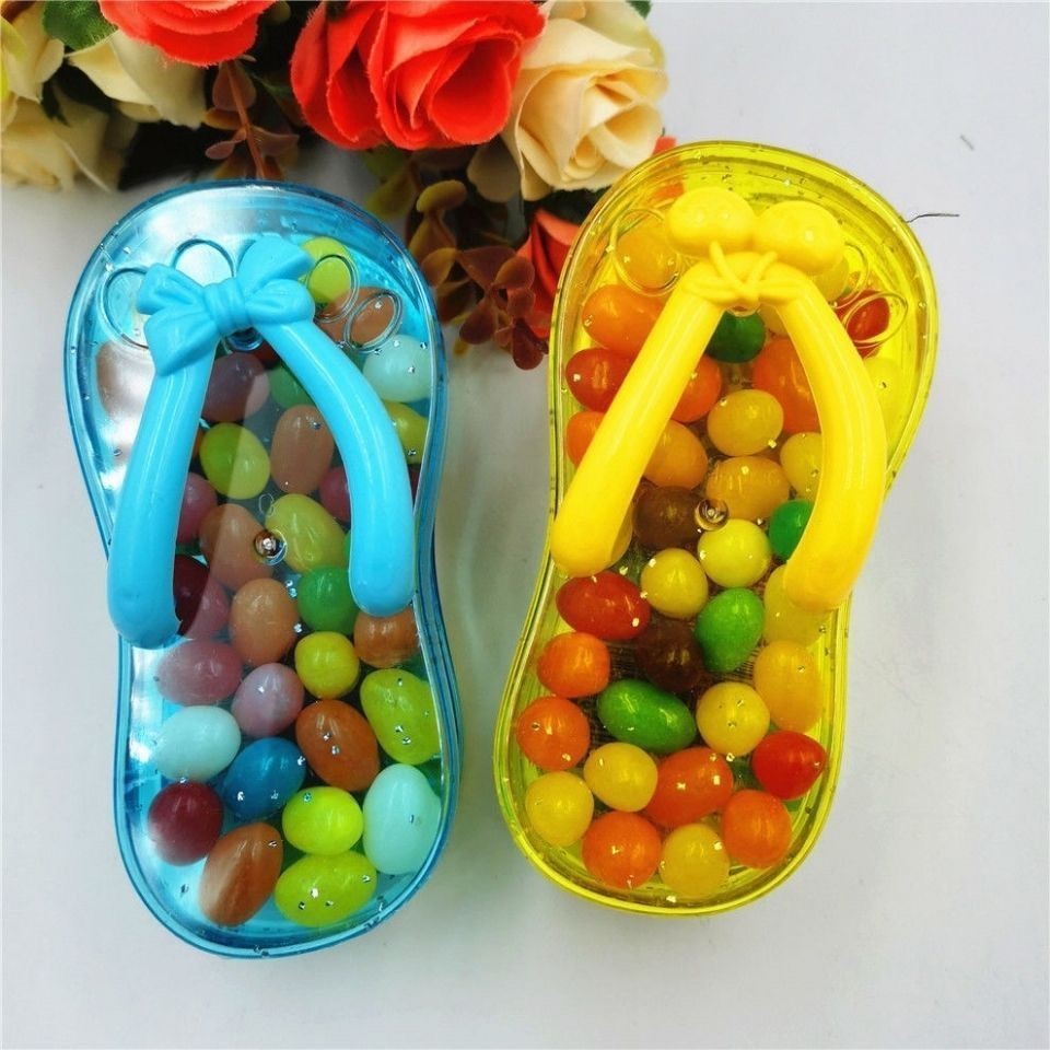 รองเท้าแตะแสนสนุกเพื่อการศึกษา Candy Toy Gel Fruity Gummy Geely Beans 12.04