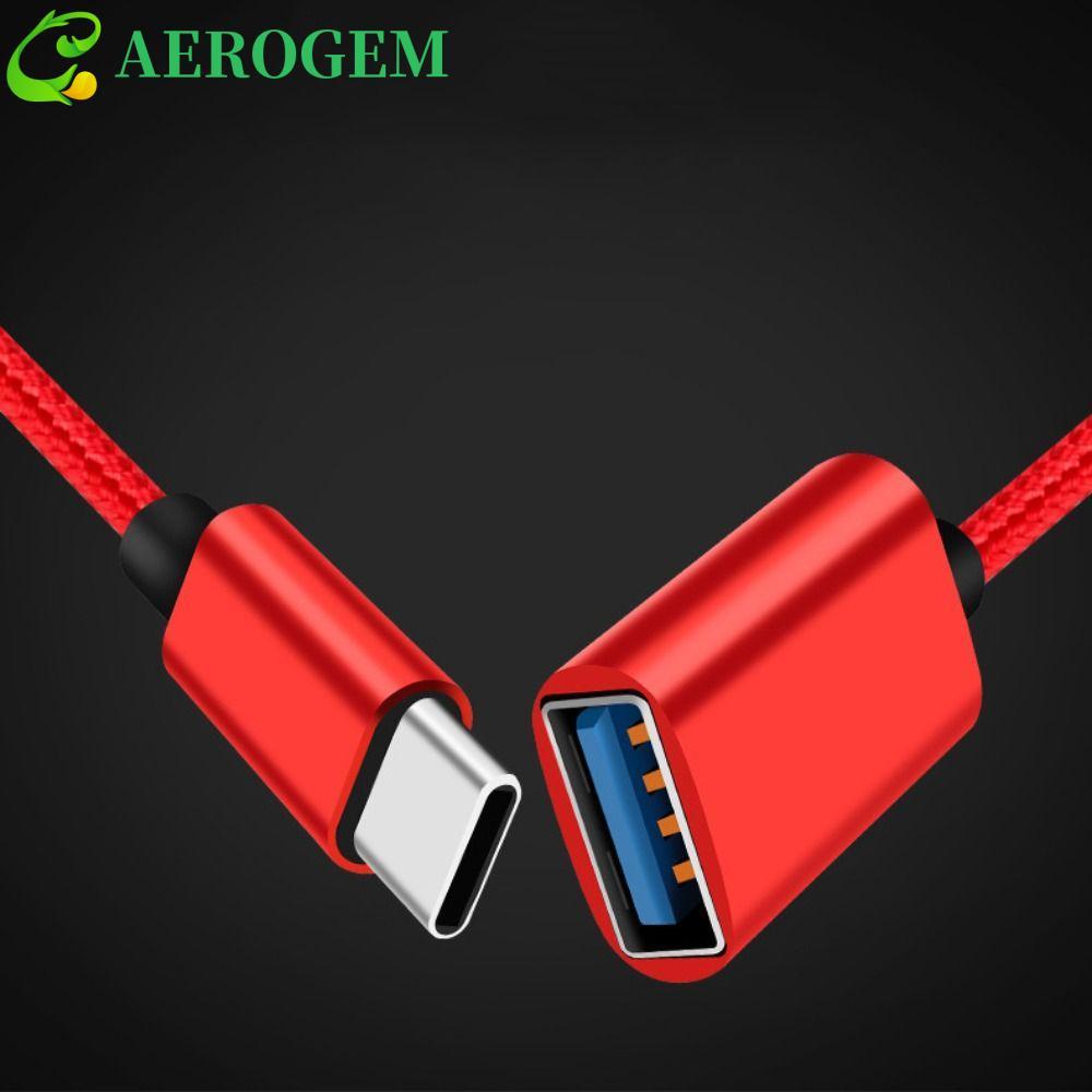 AEROGEM อะแดปเตอร์ USB to Type C สําหรับตัวแปลงแฟลชไดรฟ์สายดิจิตอลโทรศัพท์มือถือสาย Type C สั้นสาย U